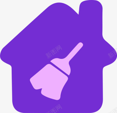 大学标志紫粉家政图标