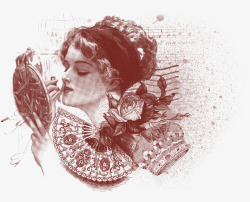 欧式复古爱神玫瑰浪漫装饰框字母图案手账18素材