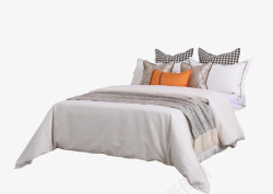 现代轻奢样板房间床上用品低调奢华软装床品主卧室内布素材