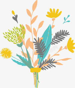 线性花草花卉组合插画25素材