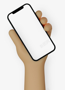 立体卡通磁贴卡通3D立体手持手机UI贴图设计提案样机模板高清图片