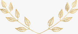 金色枝叶典雅文艺花环边框分割线装饰设计PS素材