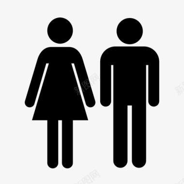 夫妇异性恋夫妇抽水马桶卫生间图标