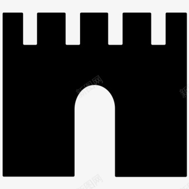 城堡拱门建筑图标