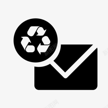 绿色邮件电子邮件回收图标