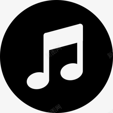 彩绘音符音乐笔记八分之二曲目图标