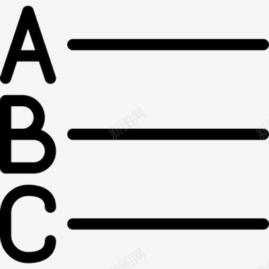 字母o标志字母表列表文本编辑器实心图标图标