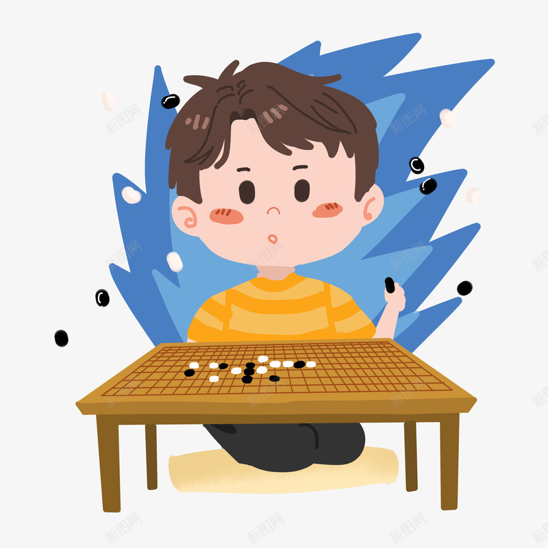 卡通学围棋小朋友png免抠素材_88icon https://88icon.com 卡通 围棋 小朋友