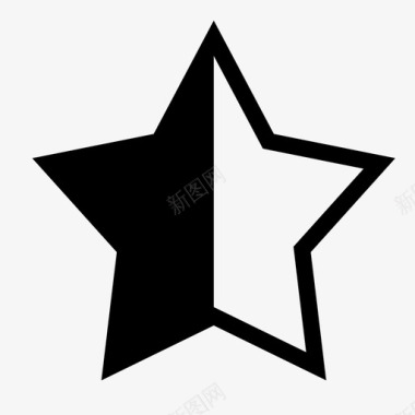四角星评分星星半颗svg图标