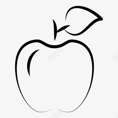 新鲜的苹果带叶苹果新鲜苹果图标