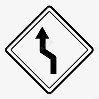 左后弯路标规则图标