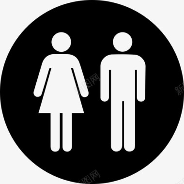 通用标志卫生间抽水马桶男女通用图标