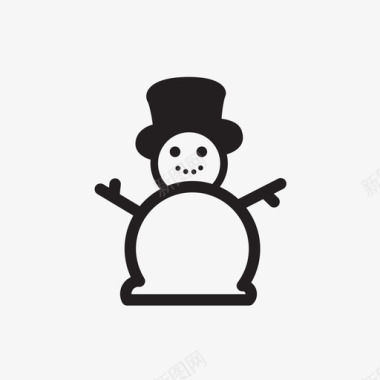 冬天的雪人雪人节日快乐图标
