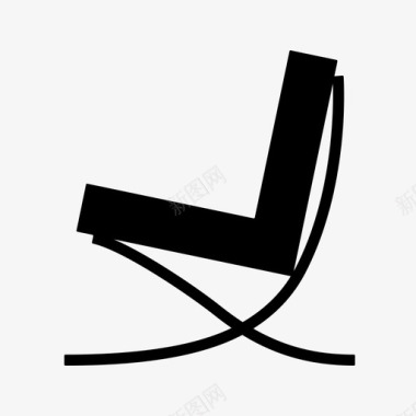 椅子休息室室内设计图标