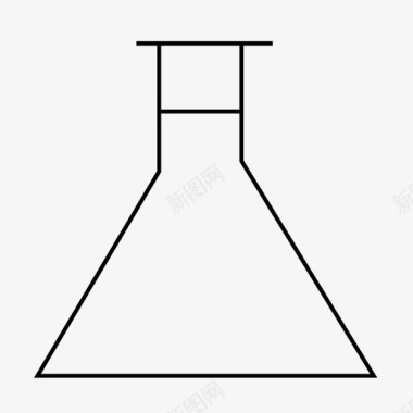 三角形地板锥形瓶化学容器图标