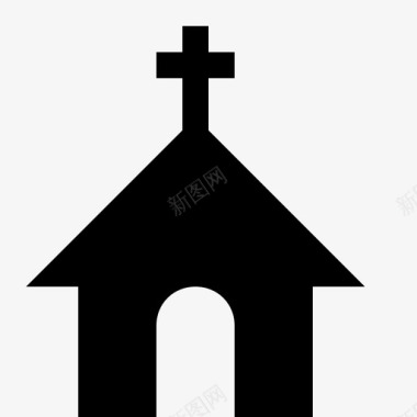 十字架教堂灵性宗教图标