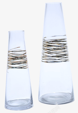 现代简约描金透明玻璃花瓶素材