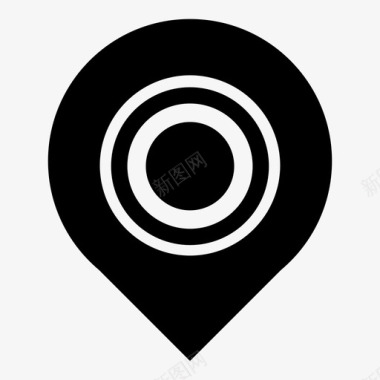 地理学地图图钉学校位置图标