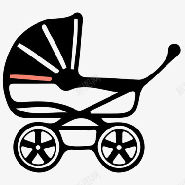 婴儿手推车婴儿双人手推车图标