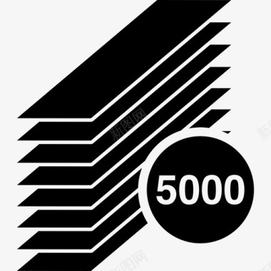 纸叠轮廓5000件文具图标