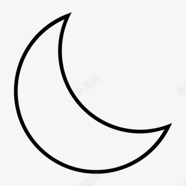 半月月亮新月半月图标