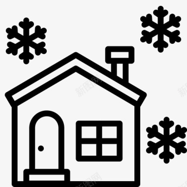 降雪雪屋圣诞节降雪图标