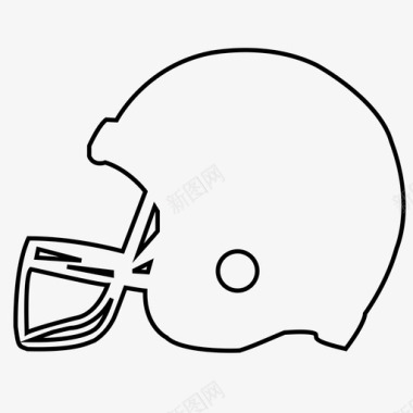 足球头盔线条式运动图标
