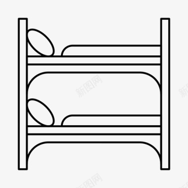 双层茶几旅馆床双层床图标