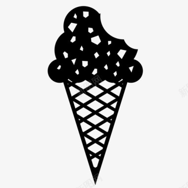 塔筒冰淇淋筒食物甜点图标
