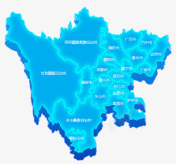 四川省3D科技感大数据地图素材