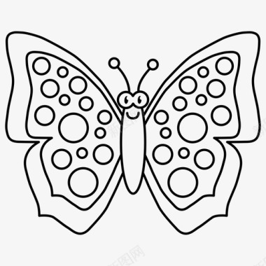 蝴蝶虫子卡通人物图标