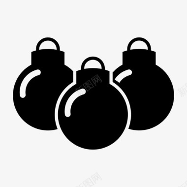 金色装饰球圣诞饰品球装饰图标