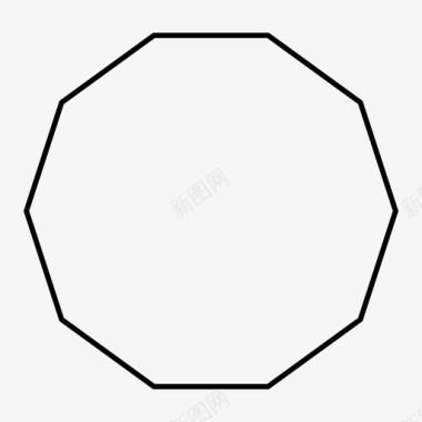 几何装饰图十边形几何学装饰性图标