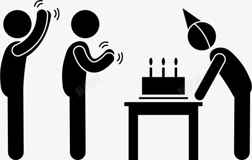 生日聚会吹蛋糕图标