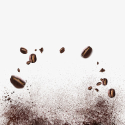 飞溅的咖啡豆咖啡粉素材