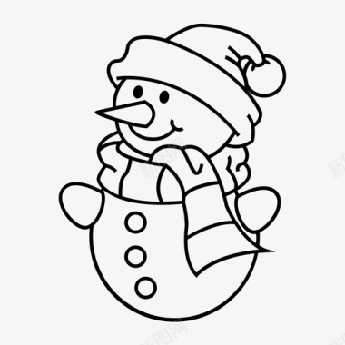冬天的雪人雪人圣诞节假日图标