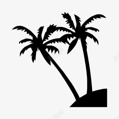 棕榈树异国情调岛屿图标