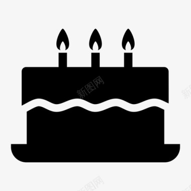 蛋糕生日蛋糕带蜡烛的蛋糕图标