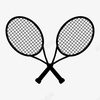 网球网球拍双打运动图标