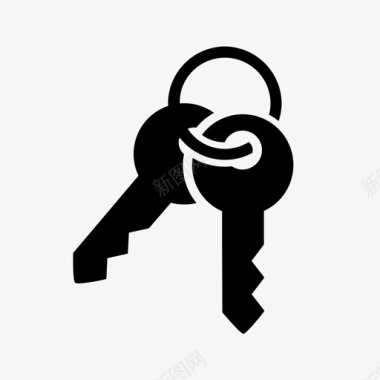 黑色房子钥匙金属仪器安全图标