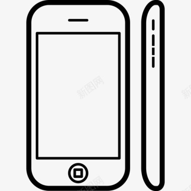 手机流行型号苹果iphone3侧面和正面工具和用具流行的手机图标