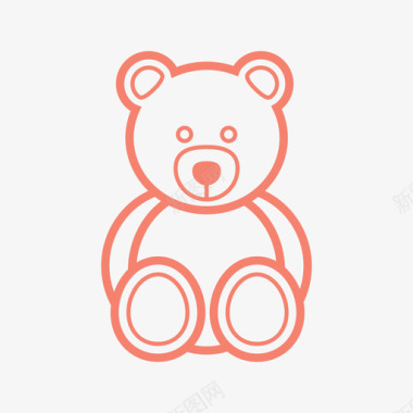 孩子和婴儿泰迪熊孩子梦图标