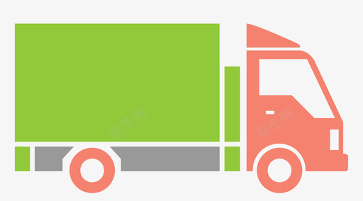 送货箱卡车汽车送货图标