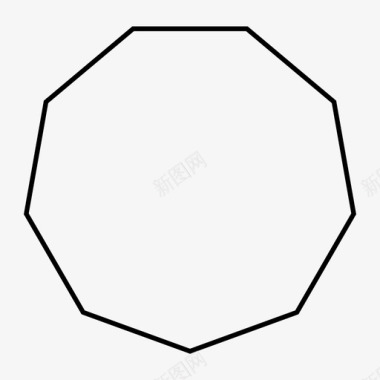 几何装饰图九角形几何学非角形图标