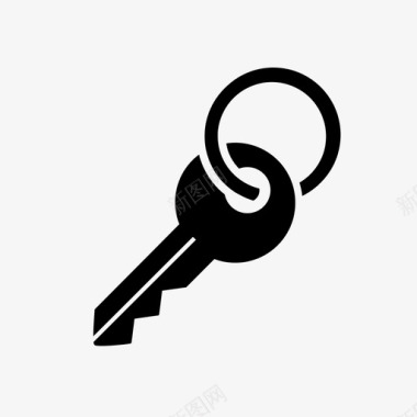 黑色房子钥匙安全密码图标