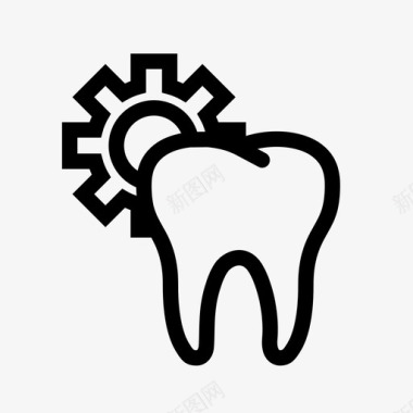 有关牙齿牙齿设置牙科牙医图标