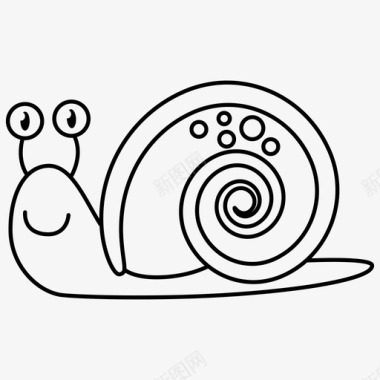 蜗牛虫子卡通人物图标
