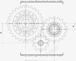 齿轮线条素材