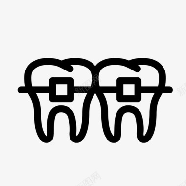治疗中牙科正畸治疗牙医口腔卫生图标