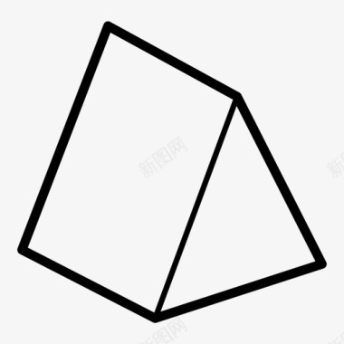 三角几何三角棱镜三维形状几何图标